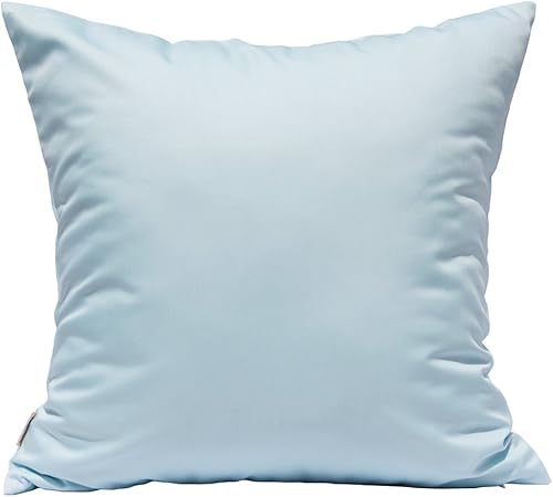 Miniatura 10 de TangDepot Fundas de almohada duraderas de seda sintética sólida, fundas de almohada cuadradas decorativas, fundas de almohada para interiores y