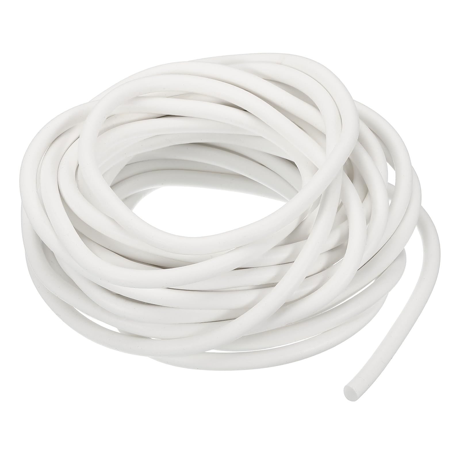 PATIKIL Silicone Foam Seal Strip 5.5mm Dia 7.5 M(24.6 Ft) Long, Round High Density Solid Sponge Rubber Weather Seal Strip for DIY Warehouse Concrete Joints Wall Cracks, White