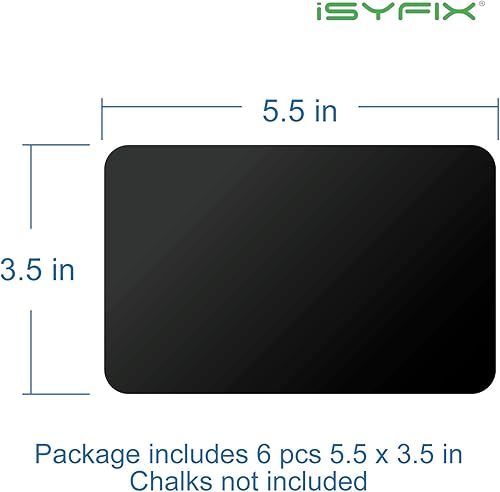Miniatura 2 de iSYFIX Notas magnéticas de pizarra  5.5 x 3.5 pulgadas, paquete de 6, rectangular, pizarra magnética decorativa para nevera, organizador de cocina,