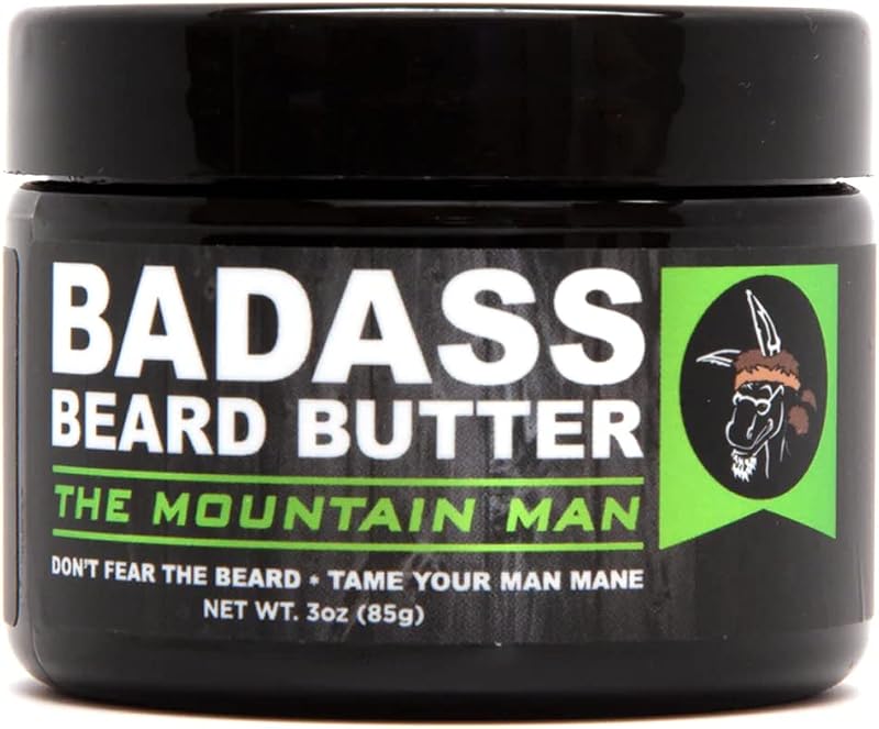 Badass Beard Care Manteiga para Barba The Mountain Man com pinho e cedro, 85 g