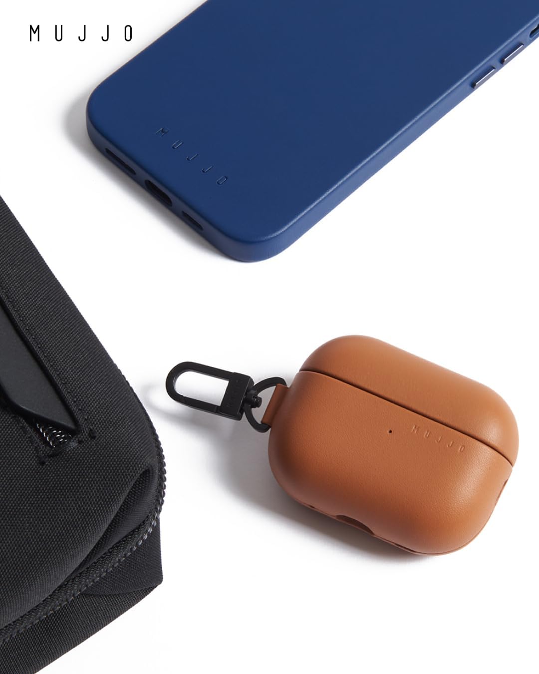 Mujjo Echelon Leather Case for AirPods Pro (2nd Gen) - Wireless Charging Compatible - Durable & Luxurious Design - Secure Fit - Premium Leather - Tan