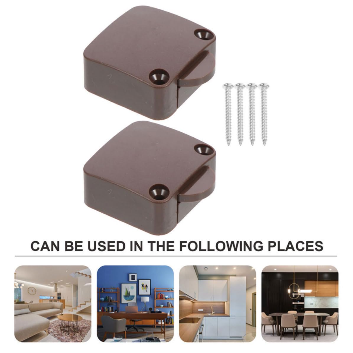 3 Pcs Automatic Cabinet Door Switch with Micro-Motion Button and Auto Reset Function, Abs and Copper Material, Suitable for Rvs and Wardrobes, Coffee Color