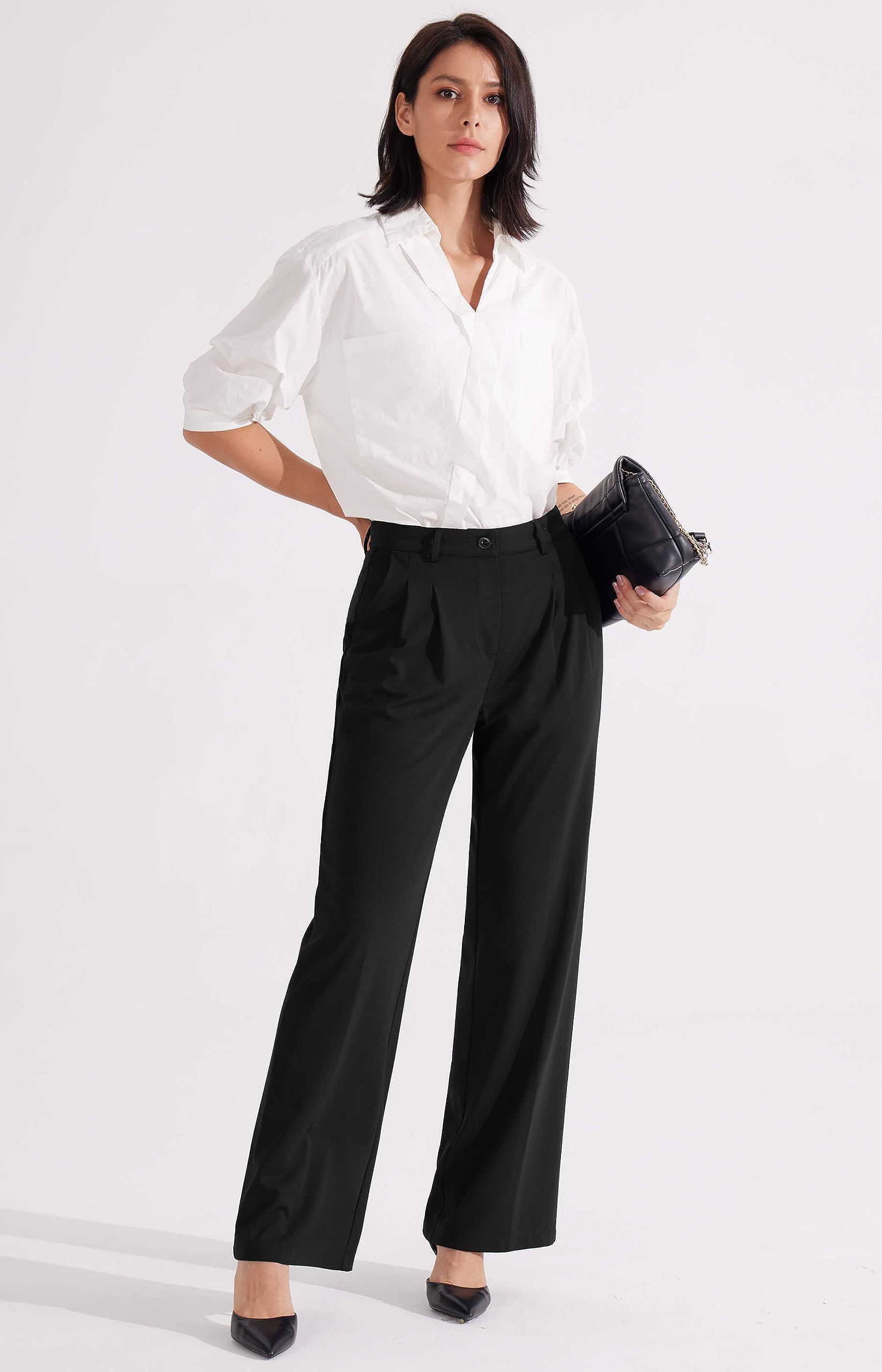 Libin Pantaloni da Donna a Vita Alta da 73,7 cm/78,7 cm, Pantaloni da Lavoro per Lavoro, Yoga, Golf, Pantaloni Casual