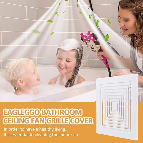 Miniatura 7 de S97011723 Rejilla de ventilador de techo de baño con resortes para techo cuadrado o pared cubierta de ventilación de repuesto para los modelos 663