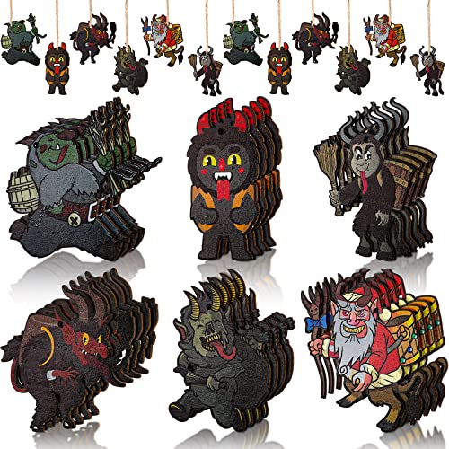 Vicenpal Krampus Weihnachtsschmuck aus Holz, Horror, Weihnachtsbaumschmuck, Krampus, Folklore, gruselige Dekoration für Weihnachten… – Ansicht 1