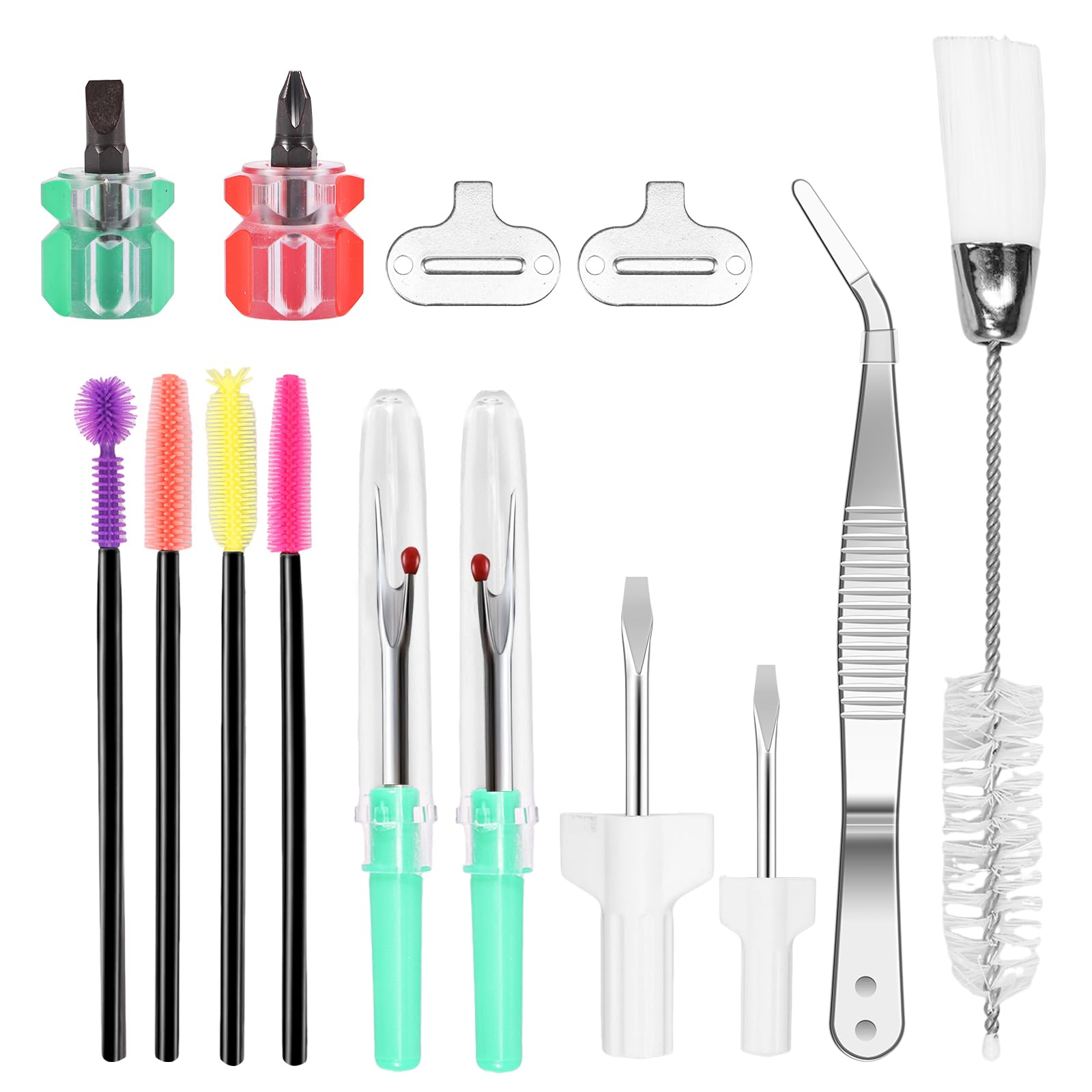 14Pcs Sewing Machine Cleaning Kit, Sewing Machine Repair Tools, Practical Sewing Machine Repair Tools Double Headed Brush Tweezers Screwdriver Seam Rip Practical for Repair and Cleaning