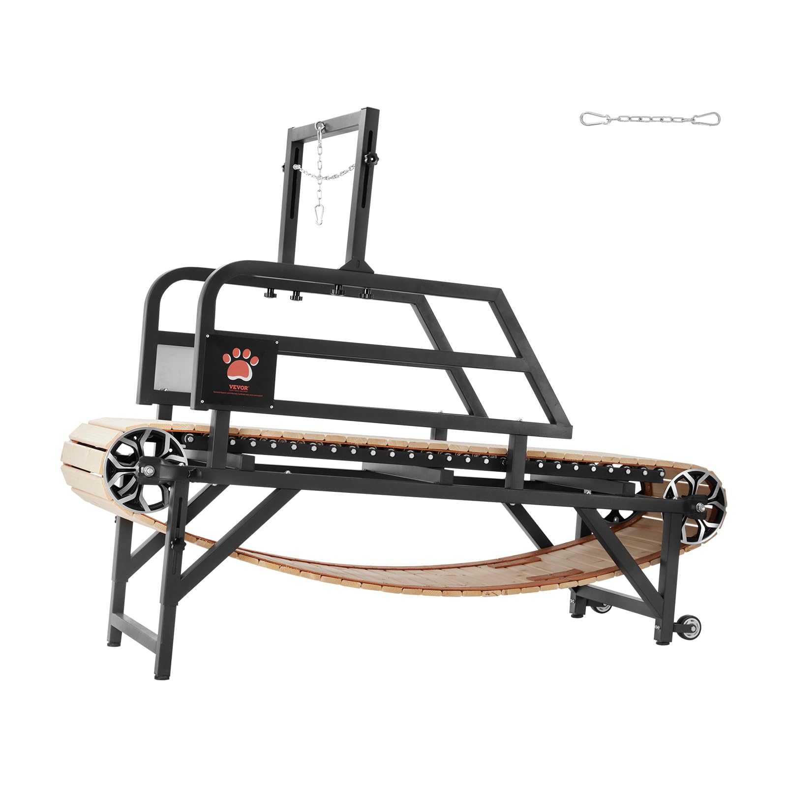 VEVOR Cinta de Correr para Perros Grandes de 190 x 56 x 143 cm, Capacidad de Carga de 100 kg, Máquina para Correr para Perros con Rampas Ajustables, Equipo de Ejercicio para Perros Grandes, Negro