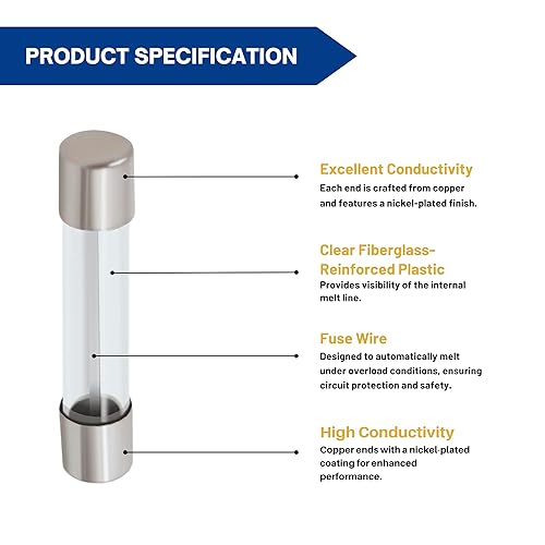 Miniatura 5 de 5304509451 Fusible de horno microondas de vidrio de soplado lento, 20 A, 125 V, 0.236 x 1.181 in, compatible con GE, Frigidaire, Kenmore - Reemplazo