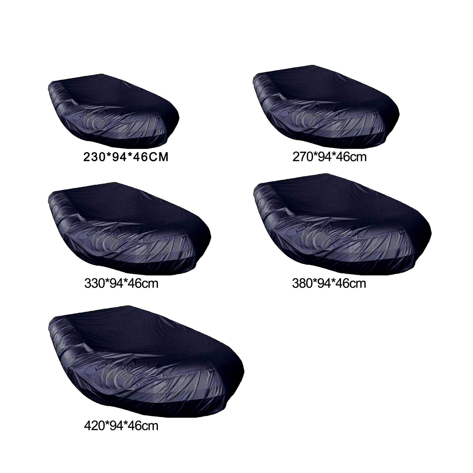 Coperture per Barca Copertura Protettiva per Kayak Anti-ultravioletto Anti-ultravioletto in Fibra di Poliestere Resistente 210D (Color : Black 420x94x46cm)