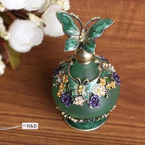 Miniatura 6 de H&D Botella de perfume retro mini mariposa verde 0.8 fl oz