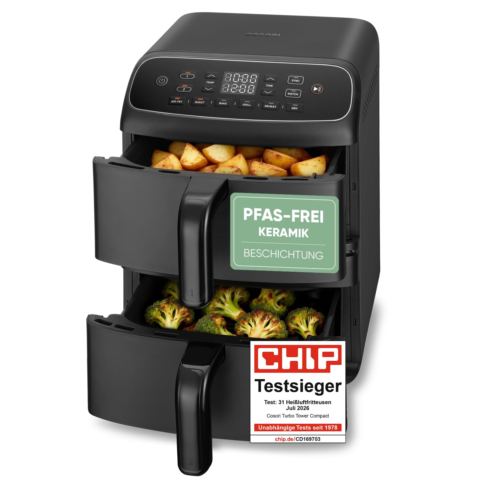 Cosori Airfryer, neue Generation 2026, Chip Testsieger...