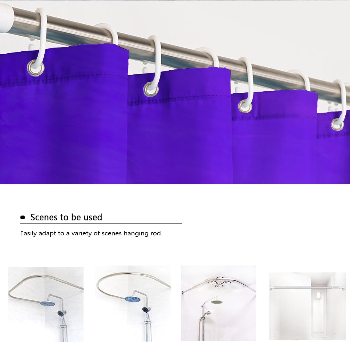 Rideau de Douche Abstrait Bleu Bleu ombré Tons vifs Rideau de Bain Art décoration Romantique de Salle de Bain Tissu en Tissu avec Crochets 180 x 180 cm
