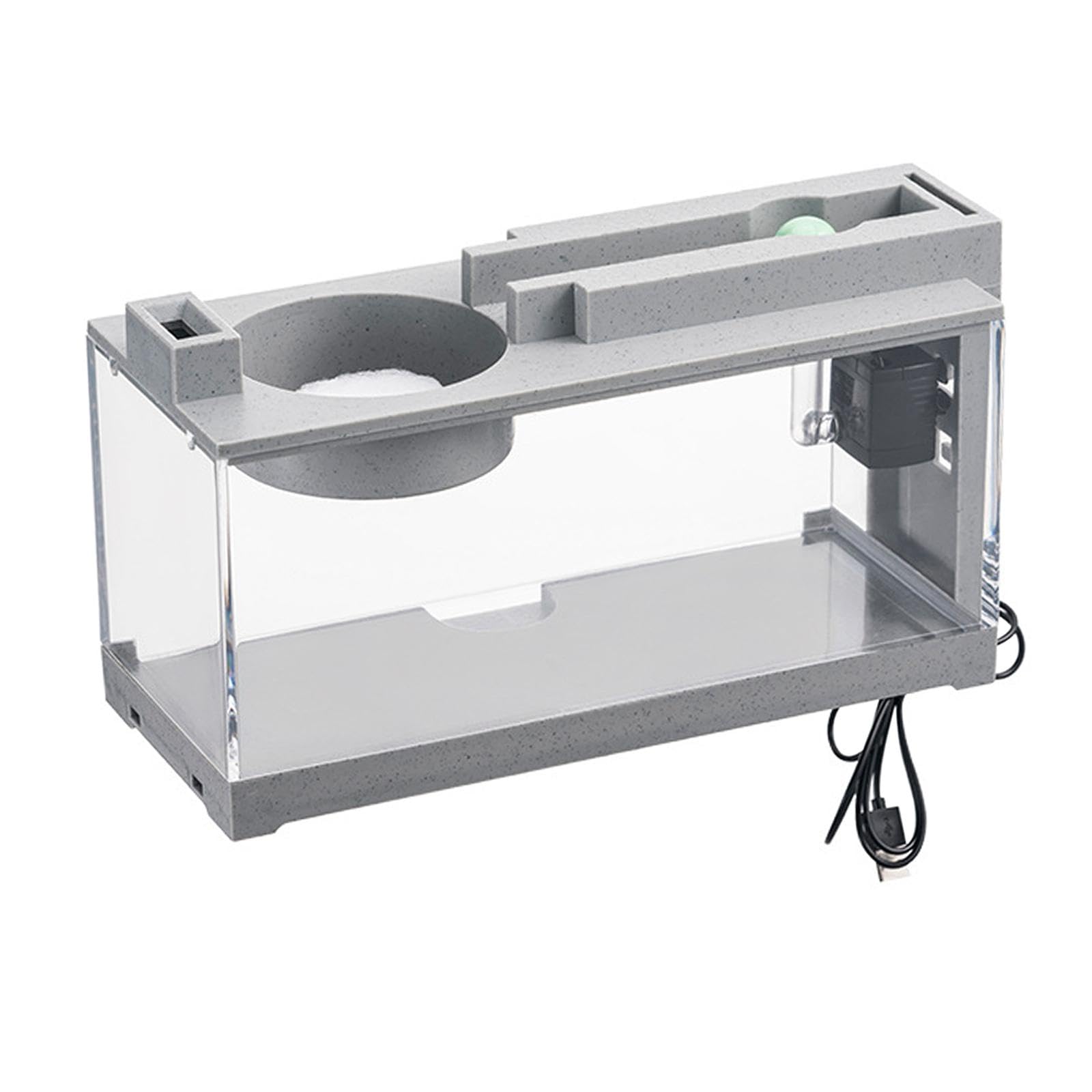 Mini Aquarium Aquarium Transparent Micro Décoratif Pierre Artificielle Boîte pour Reptile Matériau PP Facile Entretien Conçu, B