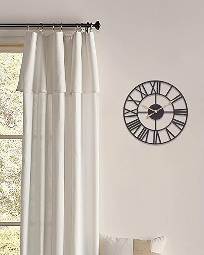 Miniatura 4 de Relojes de pared para decoración de sala de estar, reloj de pared de esqueleto de metal negro, funciona con pilas, relojes de pared decorativos