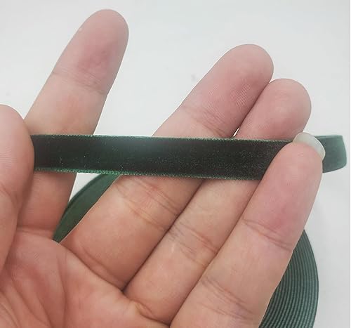 Miniatura 47 de Bobina de cinta de terciopelo de 10 yardas, disponible en muchos colores Verde