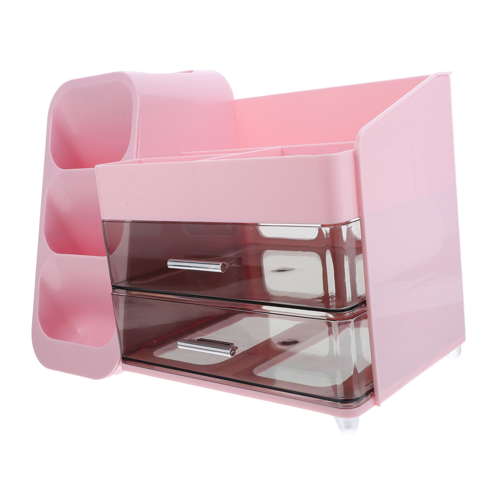 TOYANDONA Großer Multifunktionaler Make-up Organizer mit Stabiler Aufbewahrungsbox für Kosmetik und Hautpflege Rosa Multifunktionaler Schreibtisch Badezimmer Organizer für Schminktisch