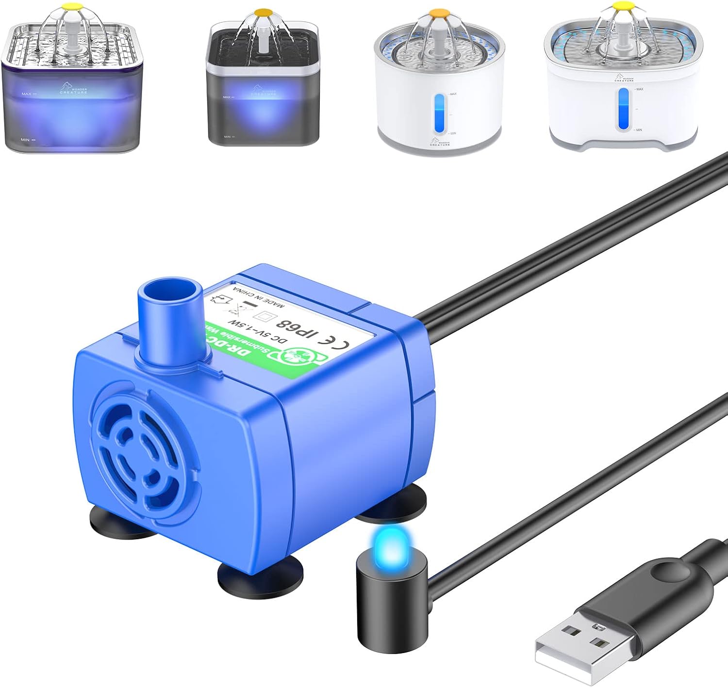 Cat Water Fountain Replacement Pump, Upgraded Cat Fountain