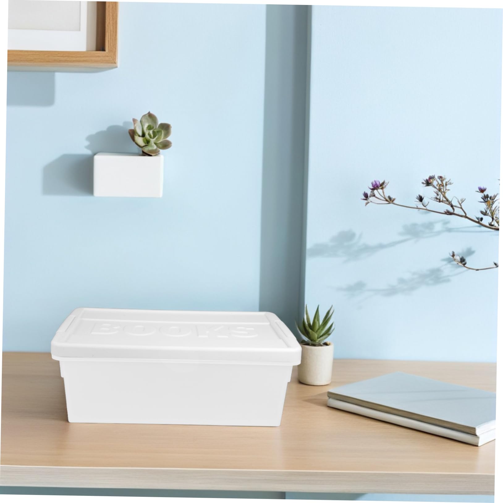 SOLUSTRE Scatola Organizer con Contenitore Multifunzionale per Libri Snack e Giocattoli Design Moderno e Versatile per Ufficio e Casa
