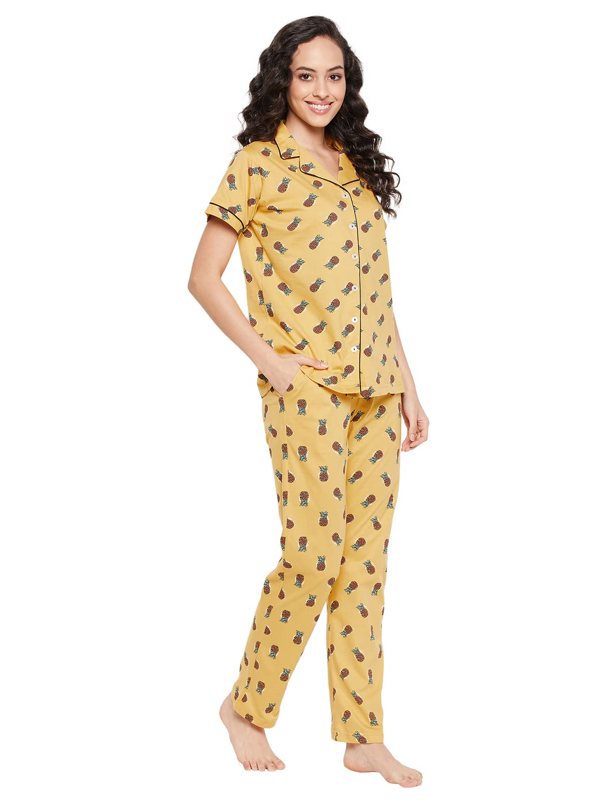 Clovia Conjunto de pijama de algodón para mujer