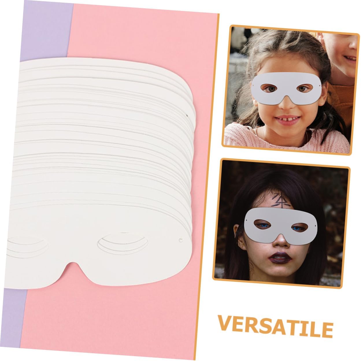 80pcs White Paper Eye Masks Blank Craft Masks for Painting Hand-painted Cosplay Halloween Parties Unique Designs for Boy Girl and Adults