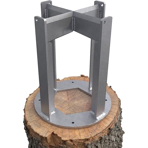 9-Inch 4-Way Firewood Splitter - Heavy-Duty Engineered Steel Firewood Splitter with Corrosion-Proof Electroplated Finish | Safe Axe-Free Kindling Maker for Fireplace & Outdoor Campfire, Size:Large