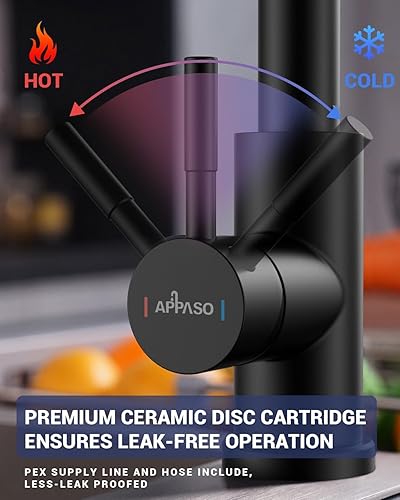 Vista 42 de APPASO Grifo de cocina sin contacto con rociador extraíble, grifo de fregadero de cocina con sensor de movimiento en cascada, grifo de fregadero