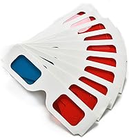 Vista 2 de NCTPTECH Gafas 3D para películas 10 pares rojocian cartón gafas 3D - marco blanco