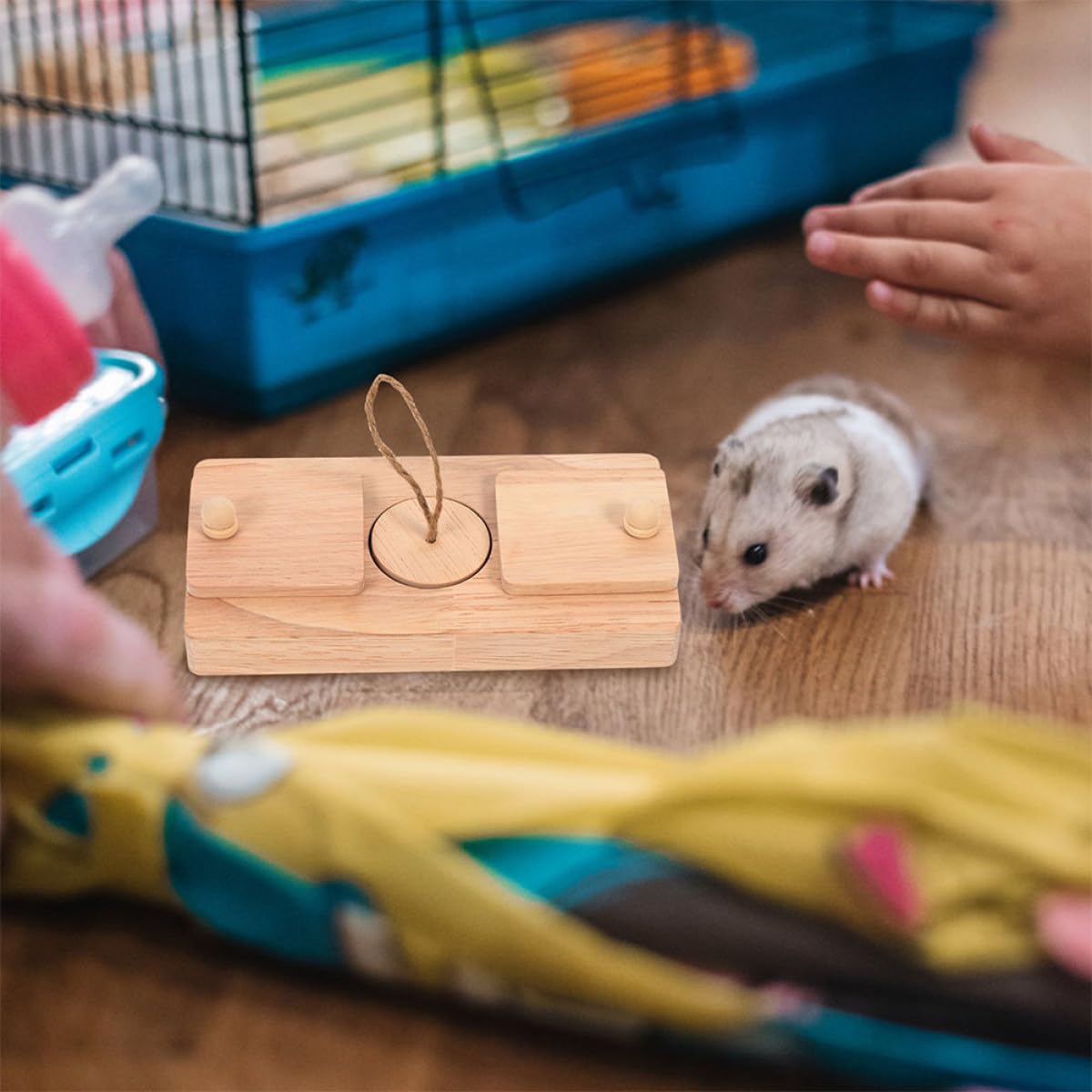 Hamster Holzspielzeug als Futtersuchspielzeug, 2 Stück, für Käfiggestaltung