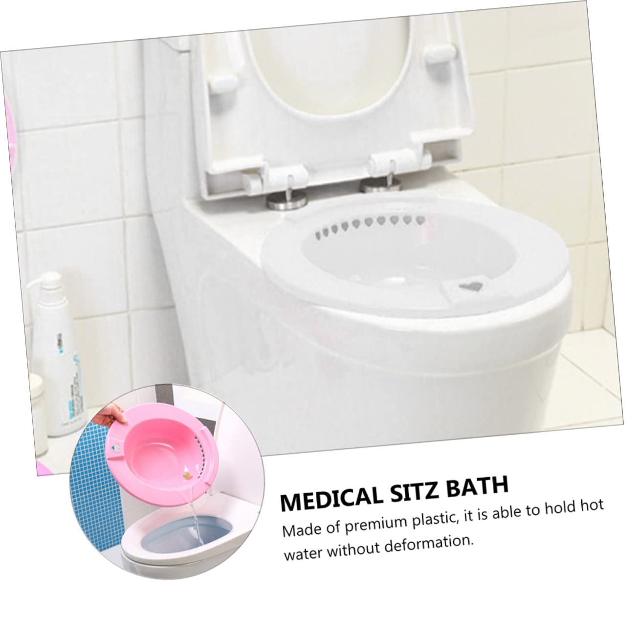 Outanaya 2pcs Bidet Pregnant Woman Sitz Bath Squat Foldable Care Basin Washing Basin Women Bath Basins Bath Flusher Commode Portable Toilet Home Basin Plastic Wash Basin Miss Tub