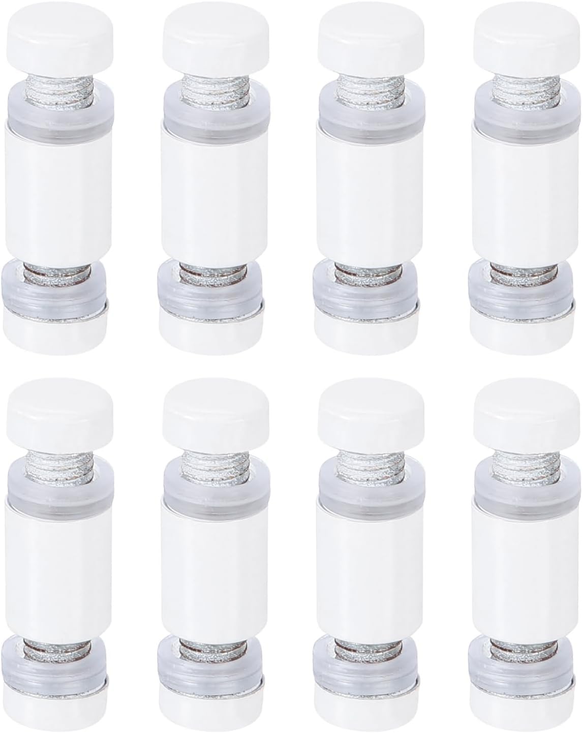 Billboard Fixing Screws,Advertising Standoff Fixings,8pcs White Stainless Steel Double Head Advertising Screws Wall Standoff Mounts Hardware Double Head Standoff Screws Acrylic Glass Nails(12 * 70mm)