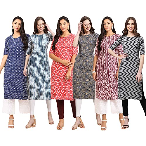 Image of Pinkmint Women's Crepe Digital Print Straight Kurta