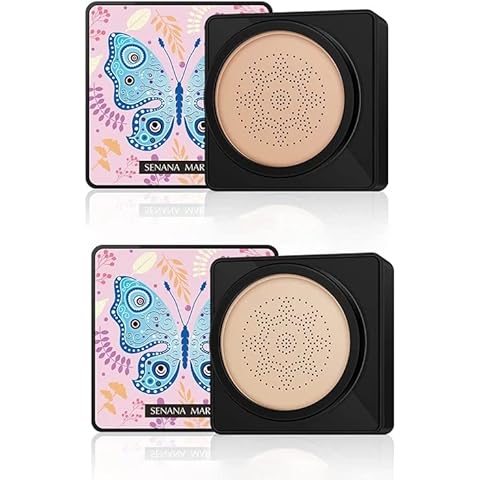 SENANA MARINA Air Cushion CC Cream Mushroom Head, Concealer Moisturizing BB Cream Foundation, Waterproof Matte Long Lasting Bright Face Makeup Base Long Lasting Cushion CC (2# Ivory) Cover