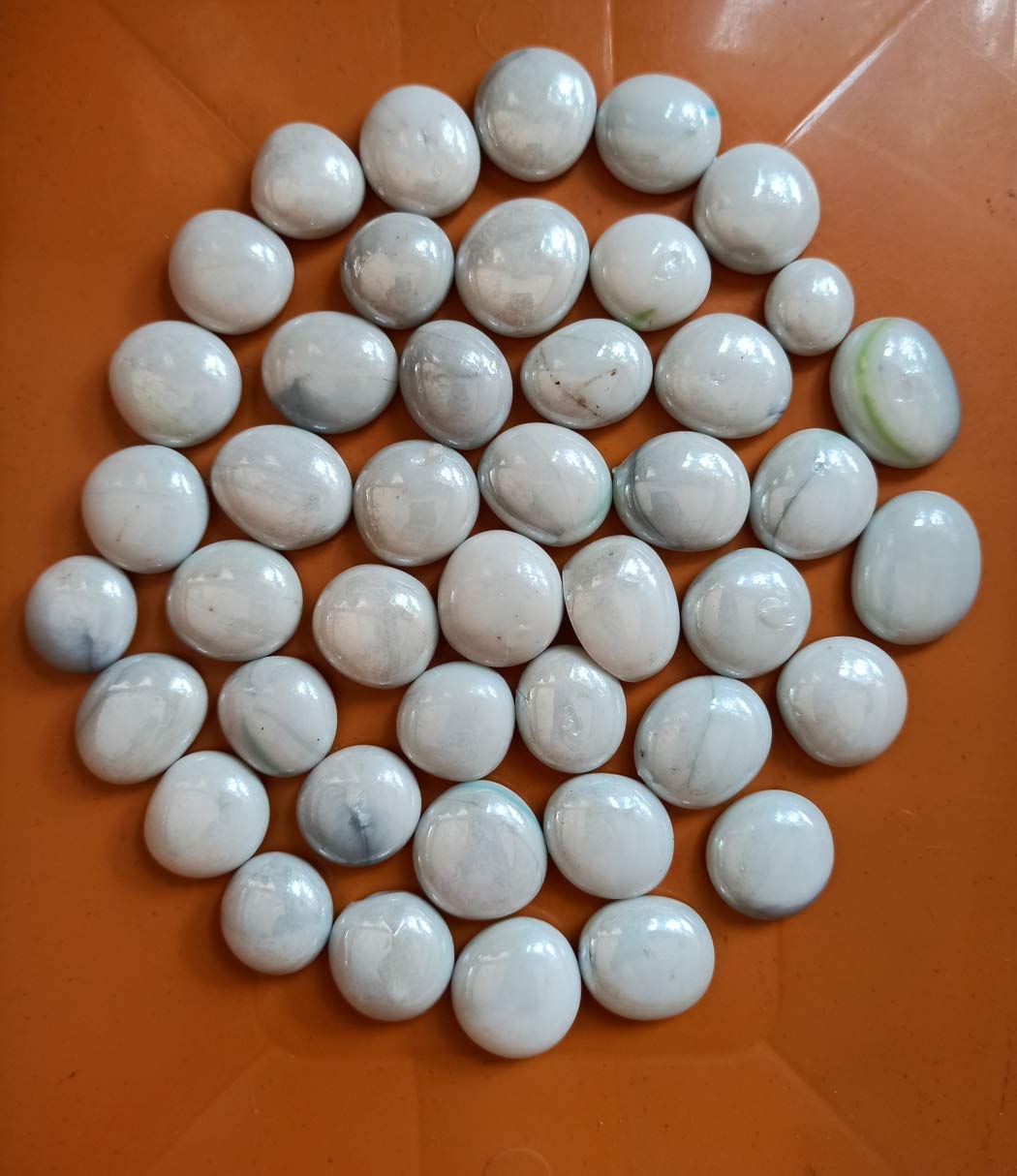 OhhSome 1Kg White Glass Colourful Pebbles for Bamboo Plants & All Purpose Pack [1Kg] (B08LC21ZY7) Amazon Price History, Amazon Price Tracker