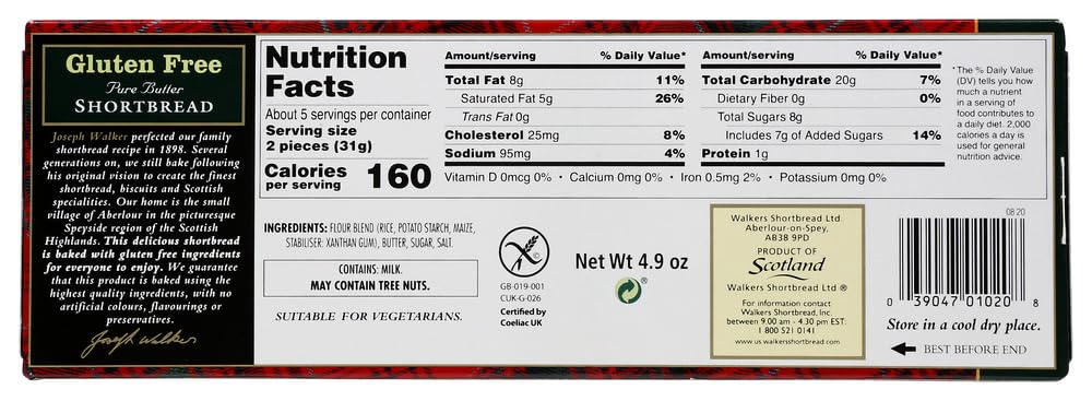 Walkers Gluten Free Pure Butter Shortbread Cookies -- 4.9 oz (Pack of 1) thumbnail 3