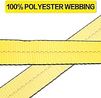 Vista 4 de Correas de trinquete con gancho plano - Correas de amarre resistentes - 2 pulgadas x 27 pies - Correa resistente a la intemperie - Límite de carga