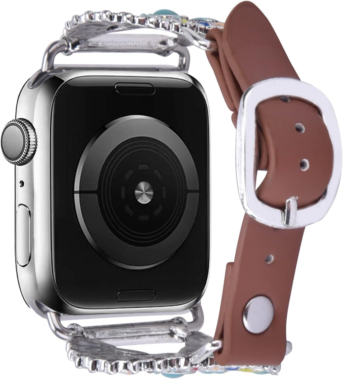 WorryFree Gadgets Genuine Leather Bands Compatible with Apple Watch Band 38/40/41mm 42/44/45mm iWatch Strap for Men Women iWatch Band Series 8 7 6 SE 5 4 3 2 1