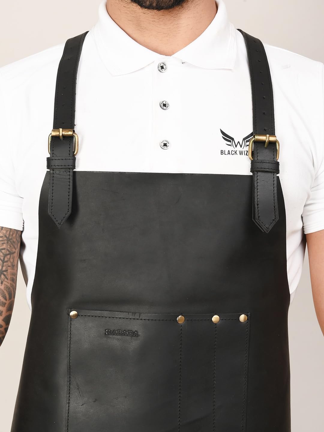 RABADA Leather Apron with Tool Pocket, Heavy Duty Apron, Woodworkers Apron, Mechanics Apron, Blacksmiths Apron, Carpenter Apron, Heat and flame resistance aprons, Adjustable M to 4XL Apron.