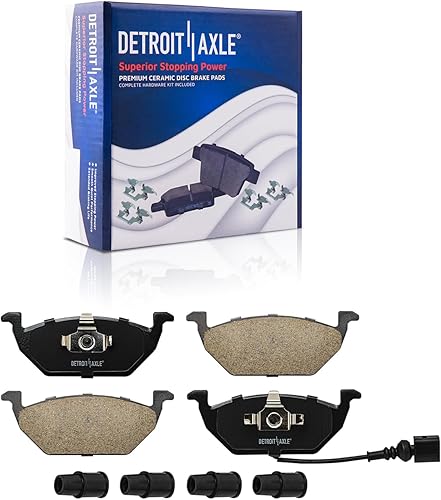 Miniatura 22 de Detroit Axle - Kit de freno para pastillas de freno de cerámica Ford Mustang Base GT 2000 2001 2002 2003 con repuesto de hardware delantero y trasero