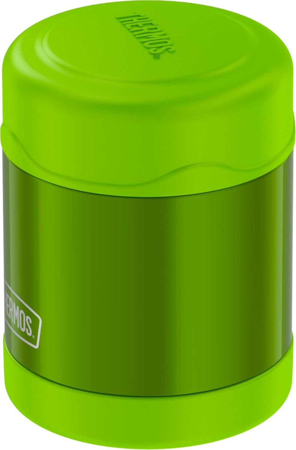 THERMOS FUNTAINER 10 Ounce Stainless Steel Vacuum Insulated Kids Food Jar, Lime Green