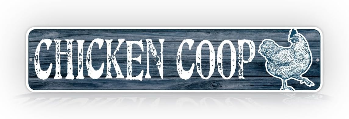 4"x18" Chicken Coop Sign | Rustic Farmhouse Decor | Durable Aluminum Metal Sign