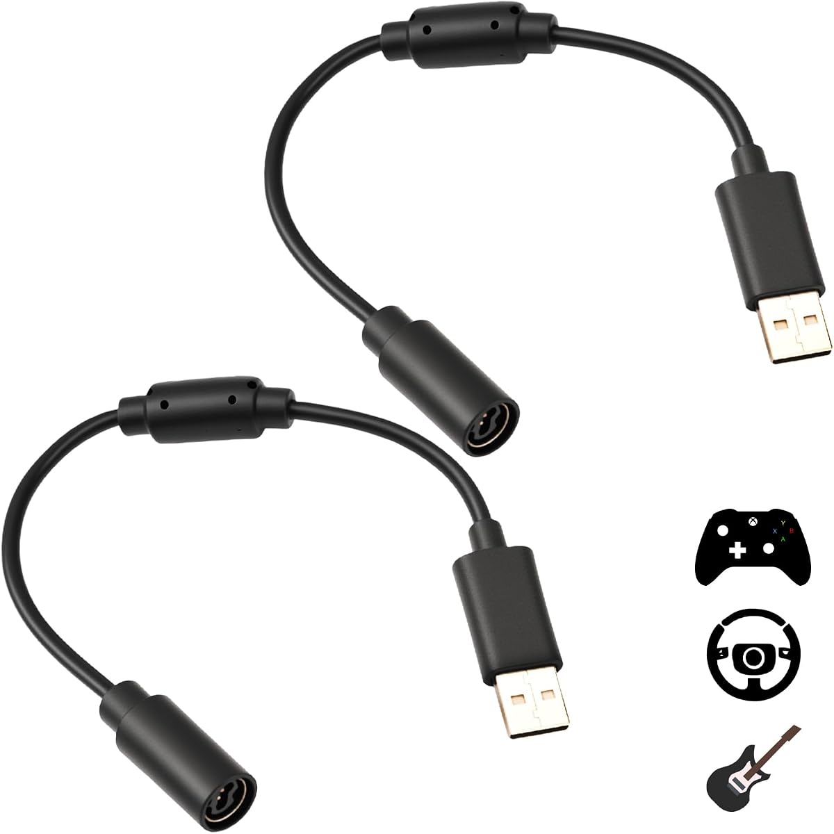 2 Pack USB Breakaway Cable for Logitech G920 G923 G27 G29 for Xbox 360 Controllers Guitar Hero for Rocksmith Real Tone Cable Adapter Driving Force Thrustmaster Ferrari 458 Spider Racing Wheel Cord