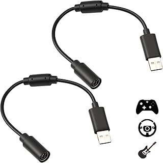 2 Pack USB Breakaway Cable for Logitech G920 G923 G27 G29 for Xbox 360 Controllers Guitar Hero for Rocksmith Real Tone Cable Adapter Driving Force Thrustmaster Ferrari 458 Spider Racing Wheel Cord