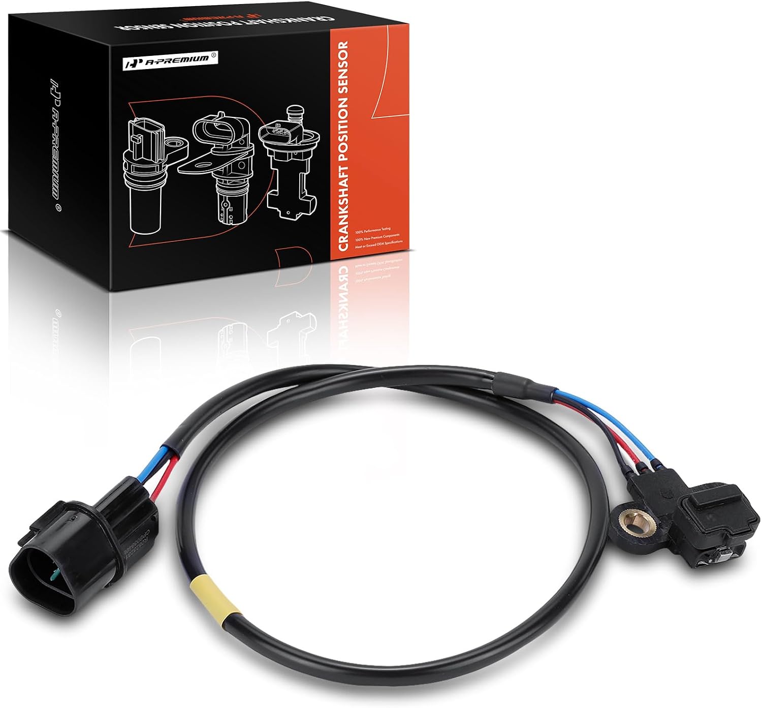 A-Premium Engine Crankshaft Position Sensor Compatible with Mitsubishi Montero 1994-2000, Montero Sport 1997-2004, V6 3.0L 3.5L, Replace# MD303649