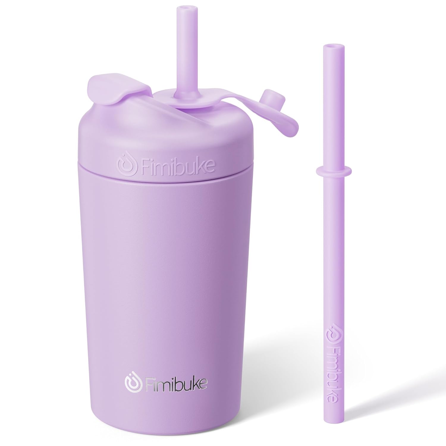 Fimibuke Kids & Toddler Cups, 10 OZ Spill Proof Straw Cups for Toddlers, Leak-Proof Kids Insulated Tumblers with Screw-On Lid & Silicone Straws with Stopper, Stainless Steel Sippy Cup for Girls Boys