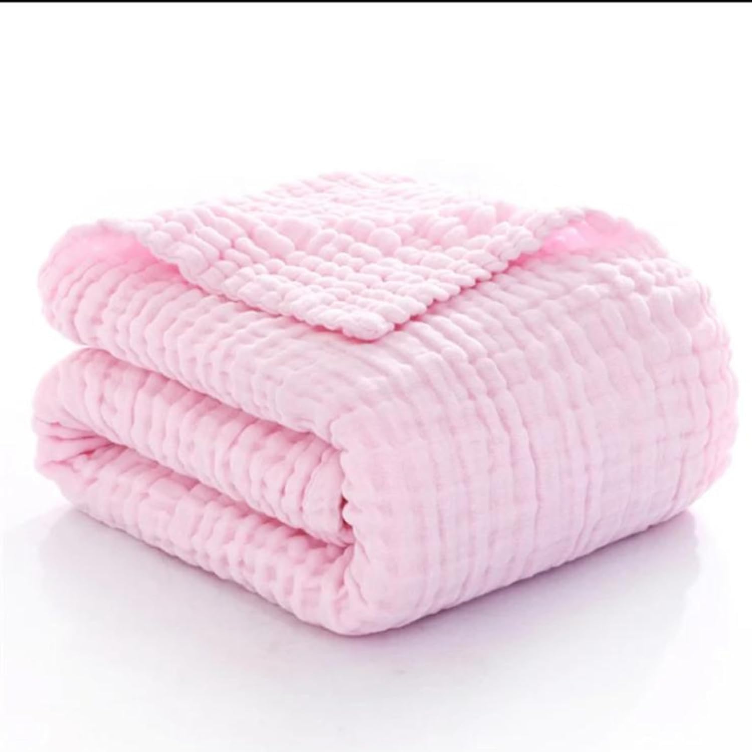 Kassy Pop Baby Muslin Cotton Bath Towel Cum Baby Swaddler l Extra Soft Towels for New Born Baby 0 to 3 Years l Organic Cotton wash towel-105 X 105 cm - Pink-image-7