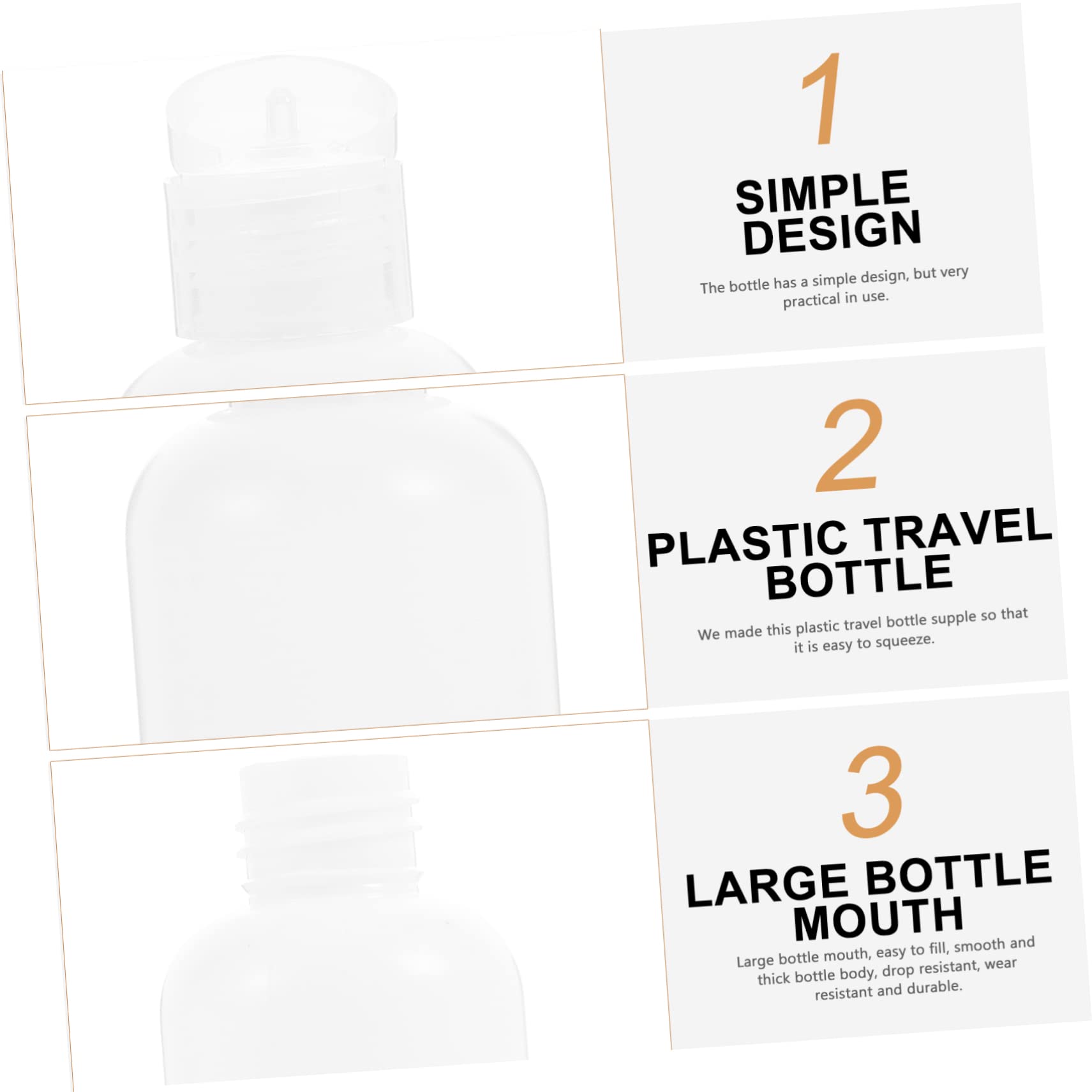 Healeved 50 Pezzi Flaconi da Viaggio in Pe Bianco 100ml, Contenitori Vuoti Compatti di Perdite per Lozione, Casa e Viaggio