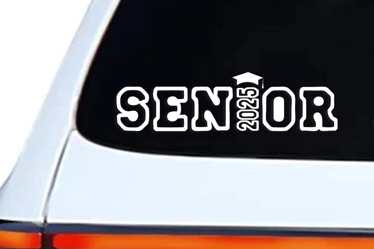 Senior 2025 White Vinyl Decal – 3×11 Inch, High-Quality Adhesive Sticker for Cars, Laptops, and More