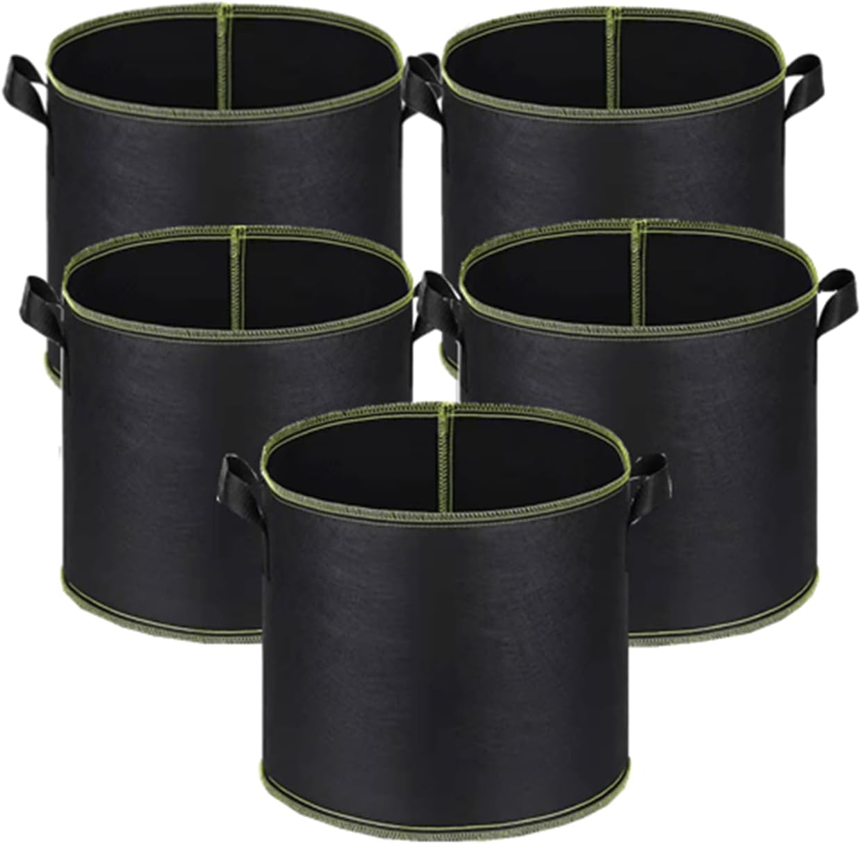 Niurui 5-Pack 30 Gallon Grow Bags Heavy Duty 320G Thickened Nonwoven Fabric Pots Plant Grow Bags with Handles,for Low Stress Plant Training Fruits, Vegetables, and Flowers(Black)