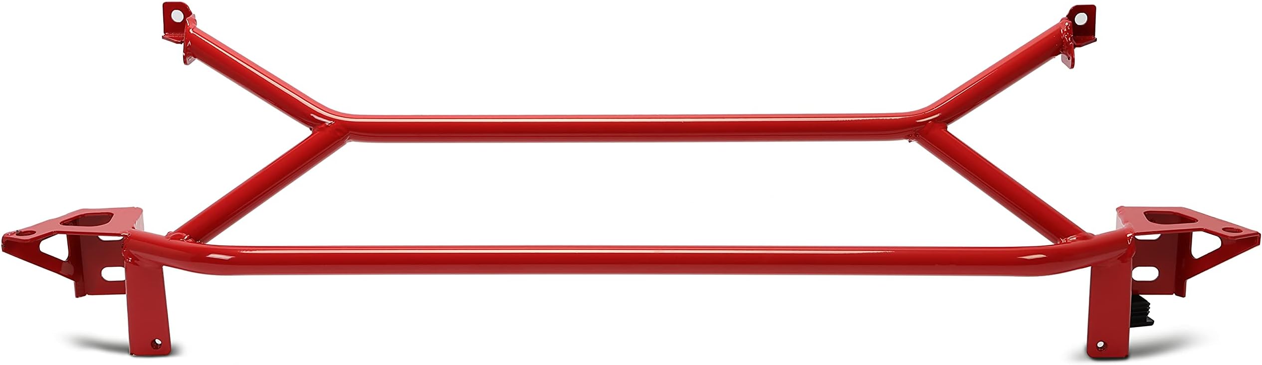 Front Power Brace Radiator Support Brace Steel Compatible with 2003-2006 Mitsubishi Lancer Evolution 7/8/9 (Red)