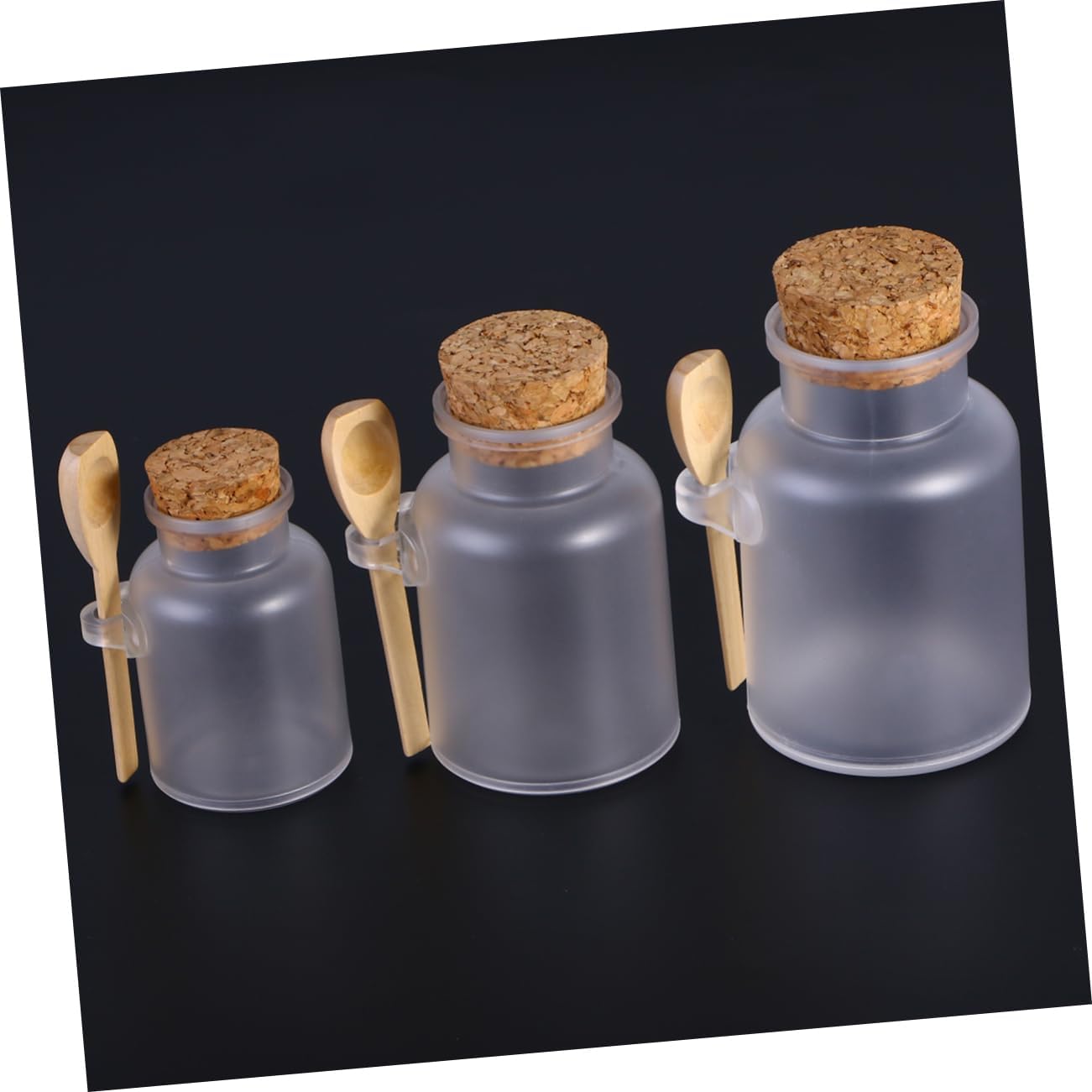 100g Bath Salt Jar with Wooden Cork and Spoon ABS Plastic